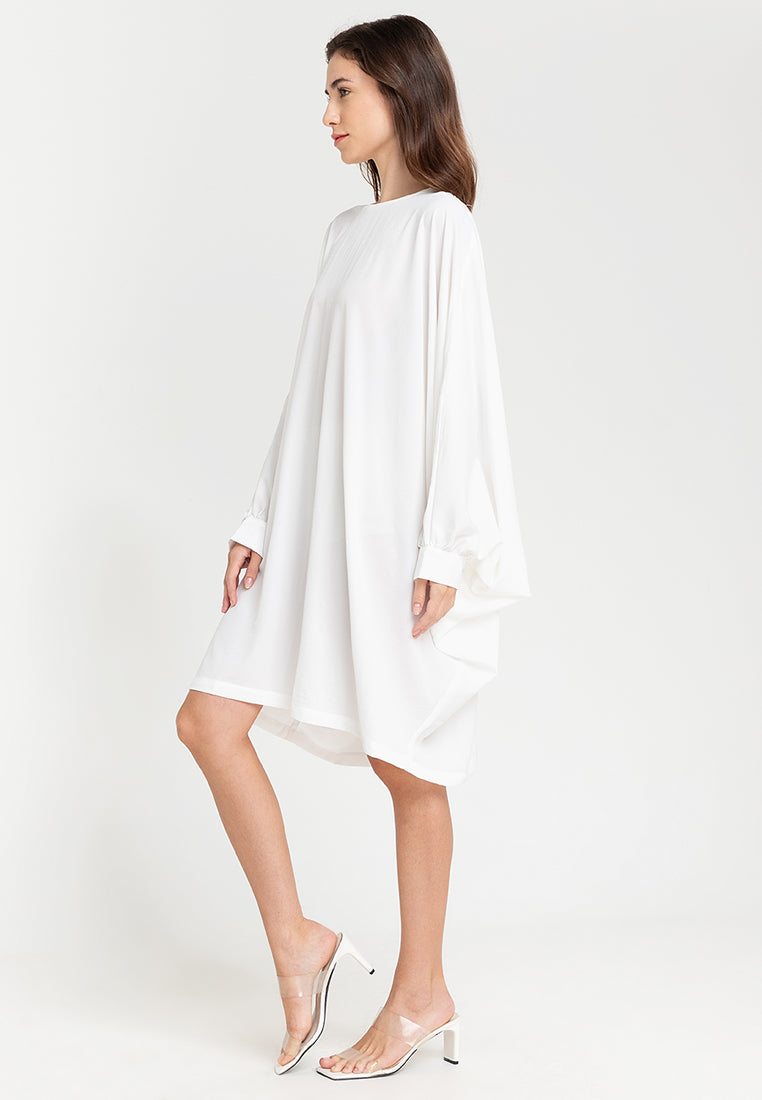 Ravia Batwing Long Sleeves Short Dress