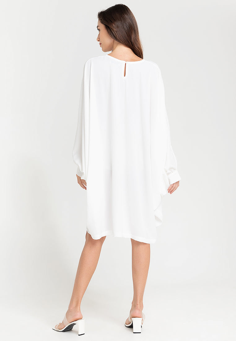 Ravia Batwing Long Sleeves Short Dress