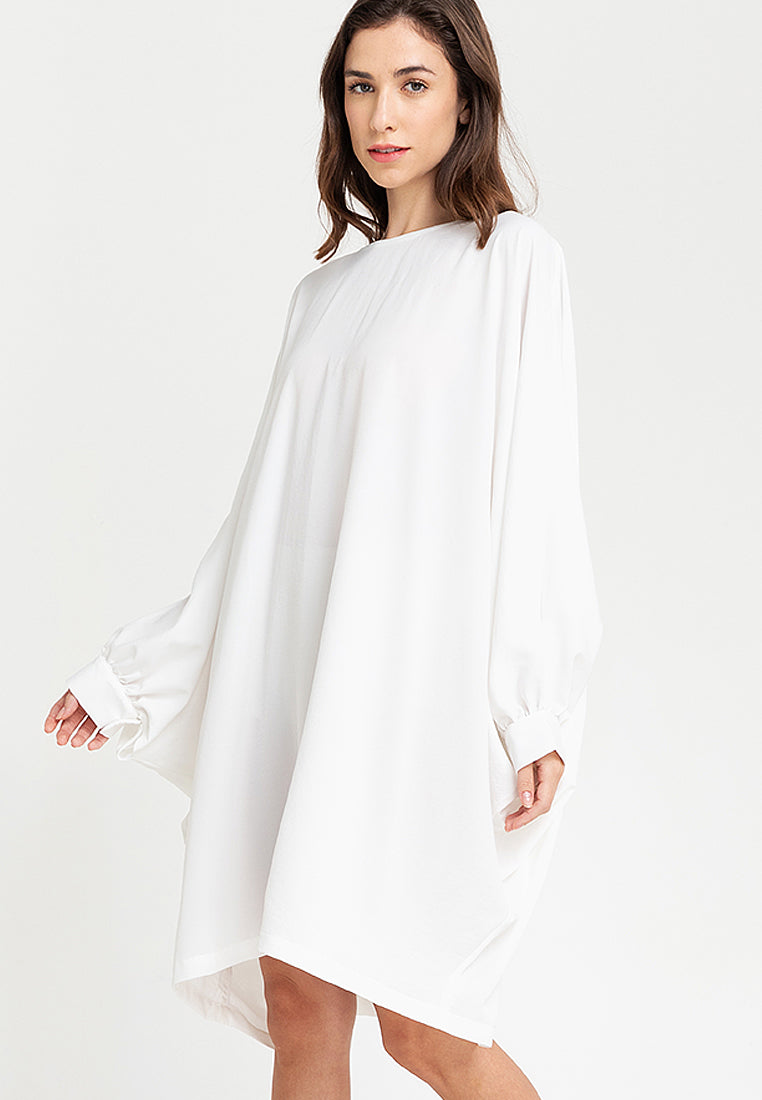 Ravia Batwing Long Sleeves Short Dress