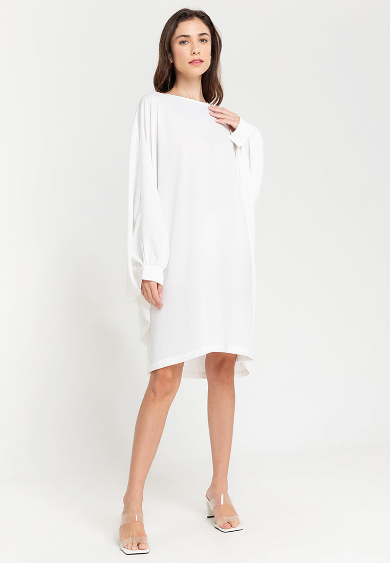 Ravia Batwing Long Sleeves Short Dress