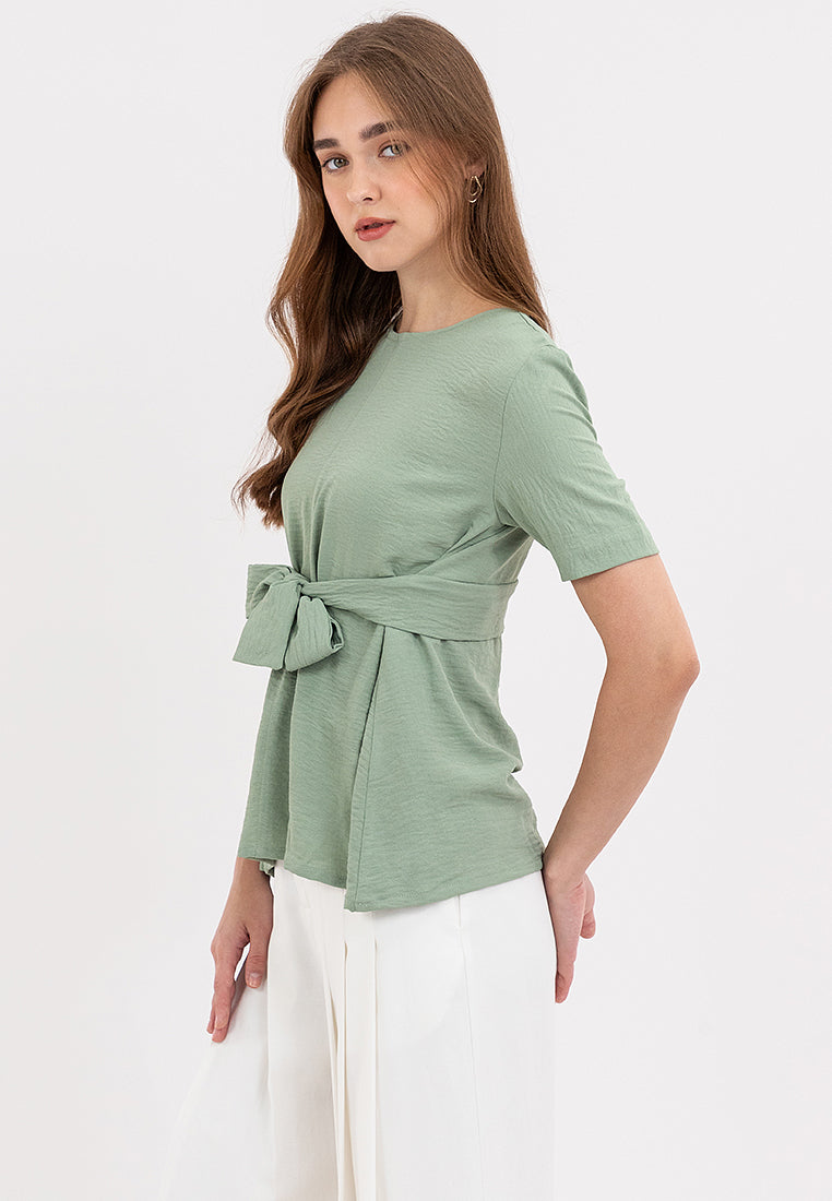 Sora Tie Waist Ribbon Top