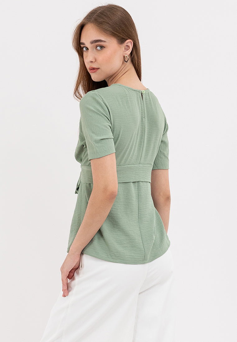 Sora Tie Waist Ribbon Top