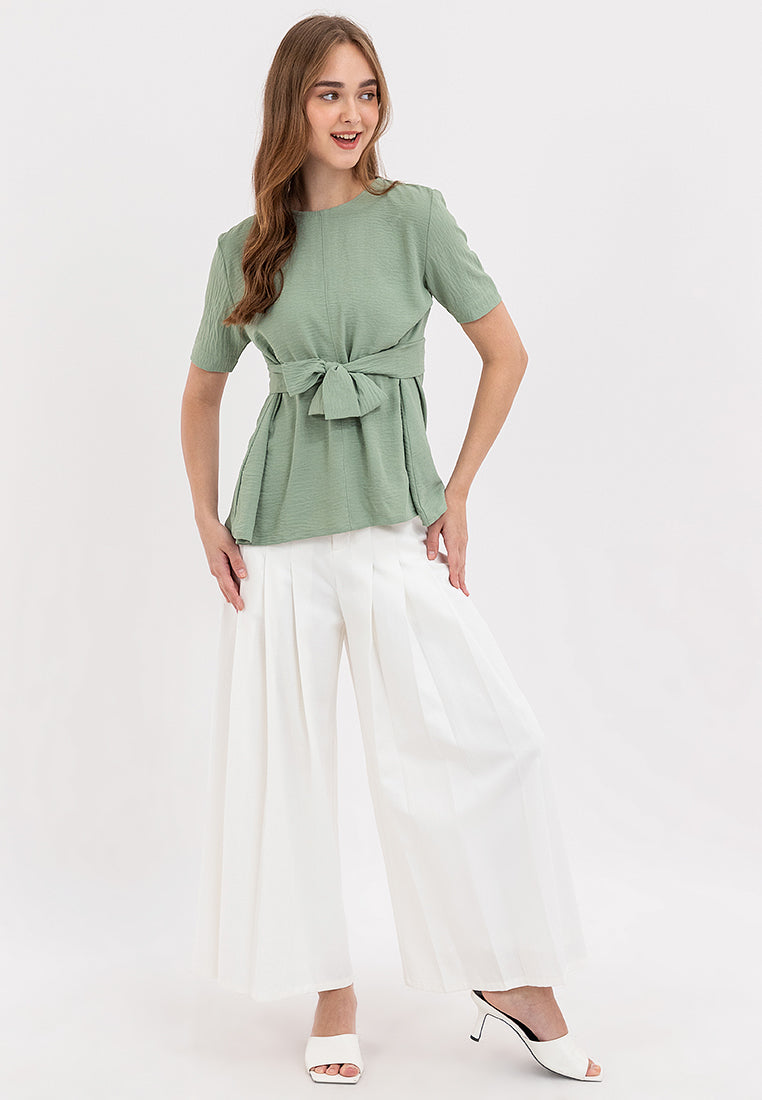 Sora Tie Waist Ribbon Top
