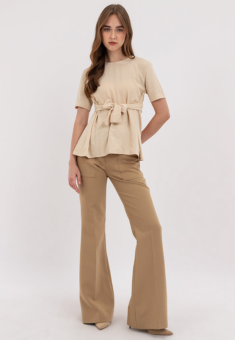 Sora Tie Waist Ribbon Top