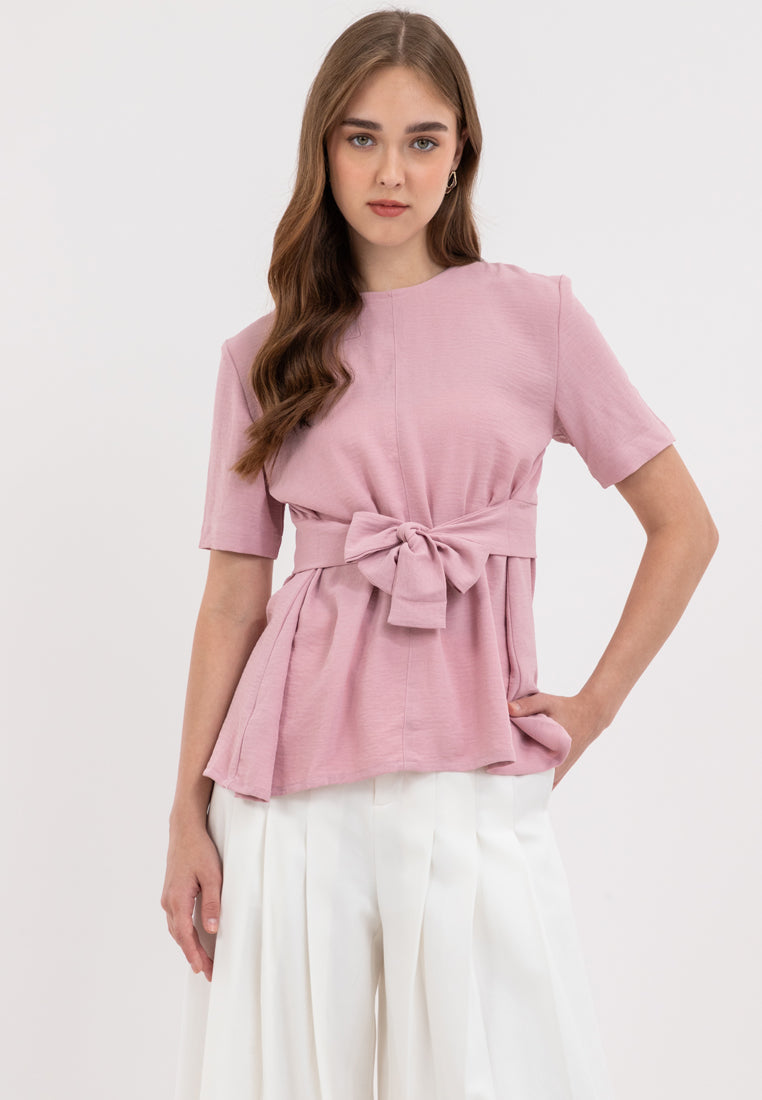 Sora Tie Waist Ribbon Top