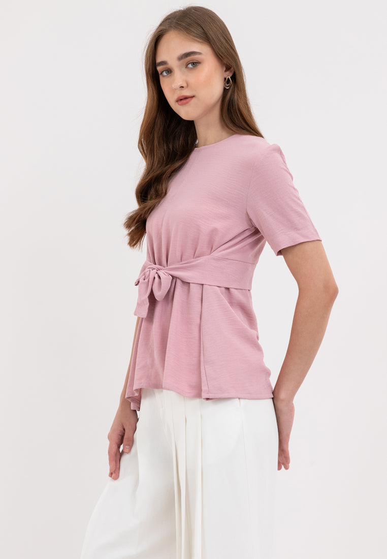 Sora Tie Waist Ribbon Top