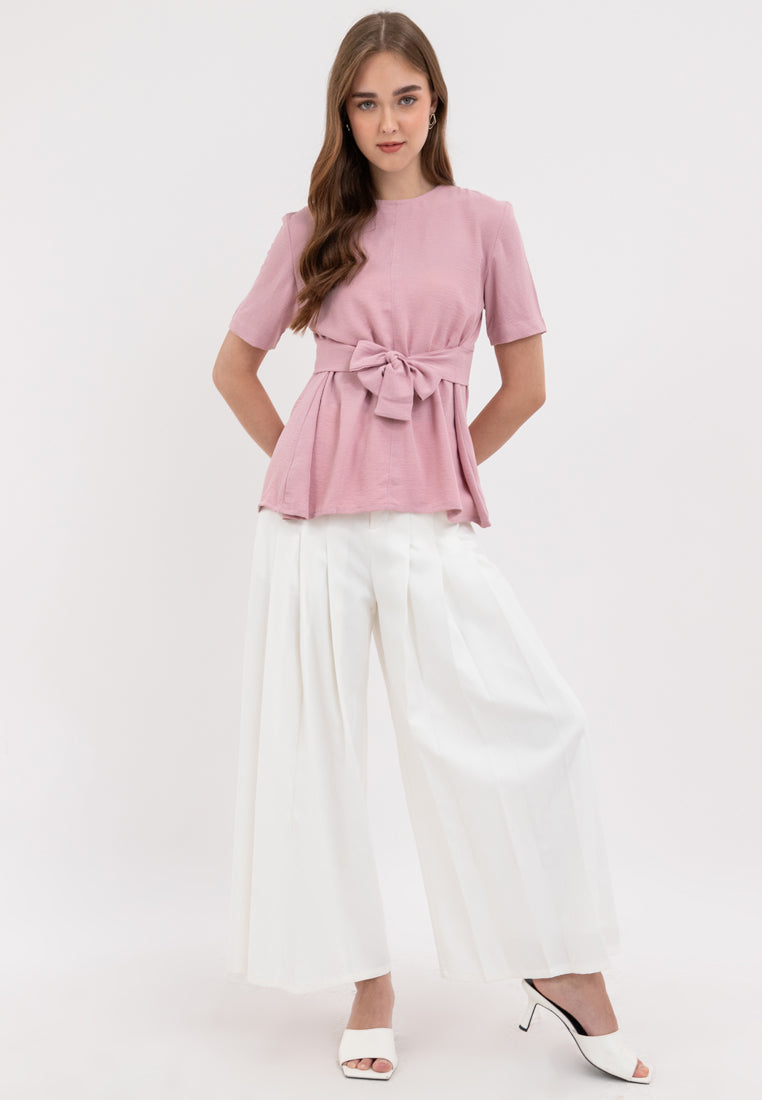 Sora Tie Waist Ribbon Top