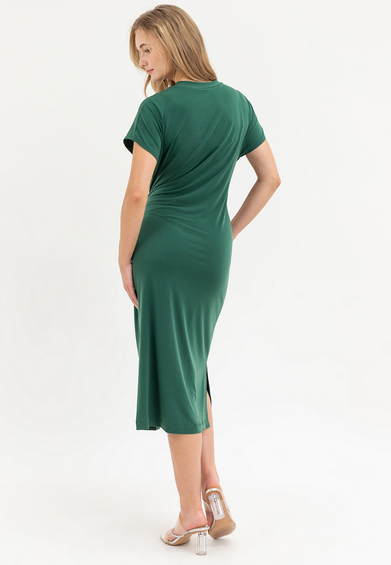 Sylvie Knot Tie Jersey Midi Dress