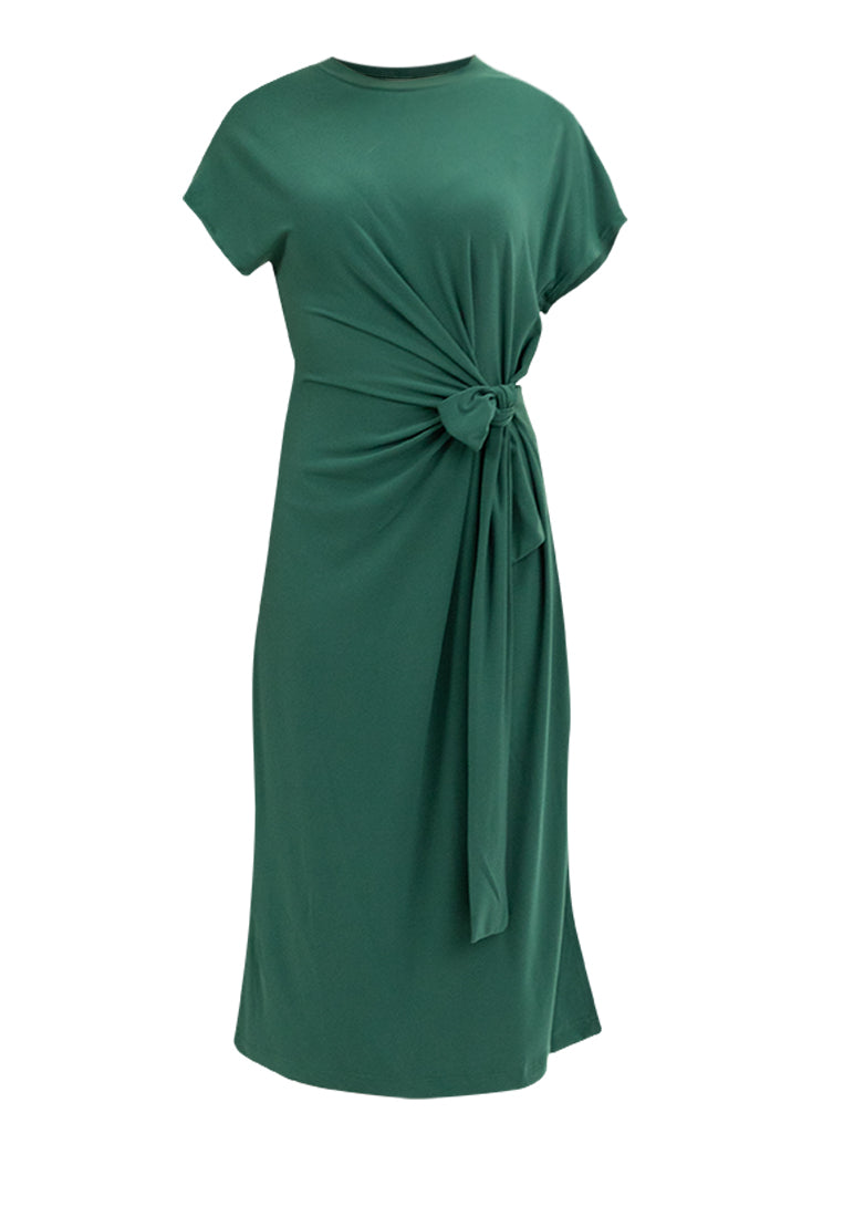 Sylvie Knot Tie Jersey Midi Dress