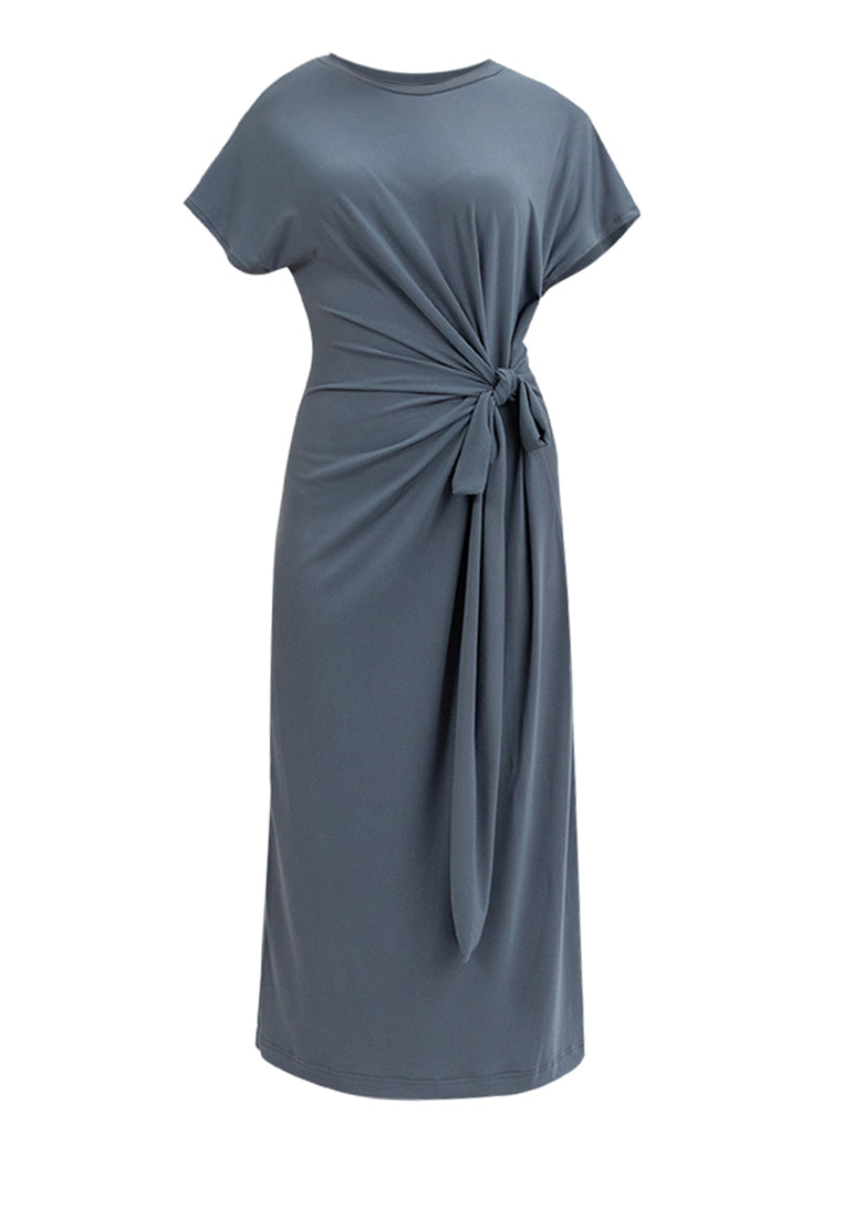 Sylvie Knot Tie Jersey Midi Dress