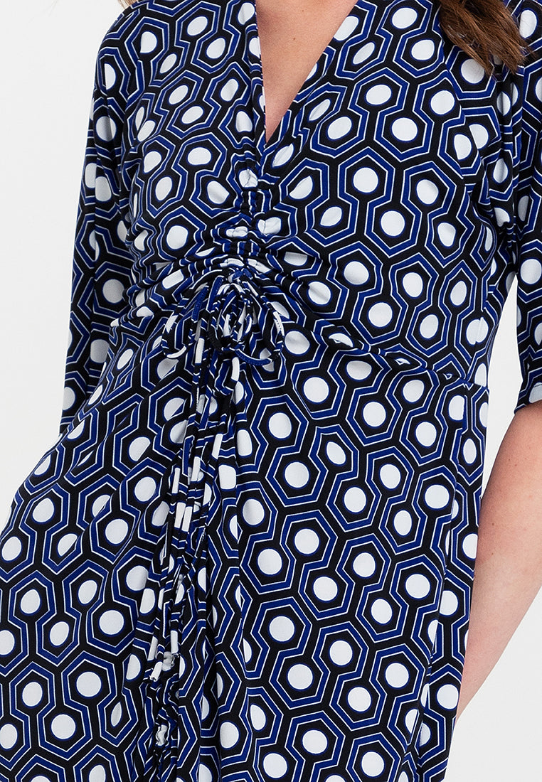 Tallula Shirred 3/4 Sleeves Jersey Maxi Dress