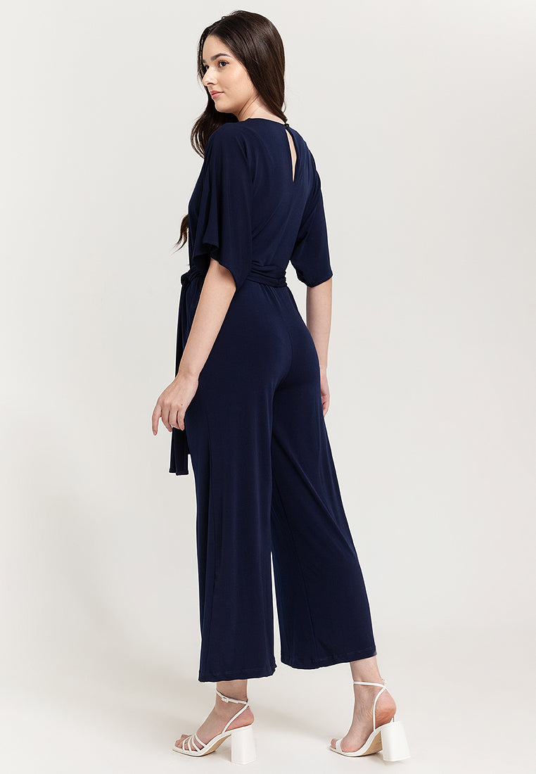Tara Self Tie Belt Jersey Jumpsuit
