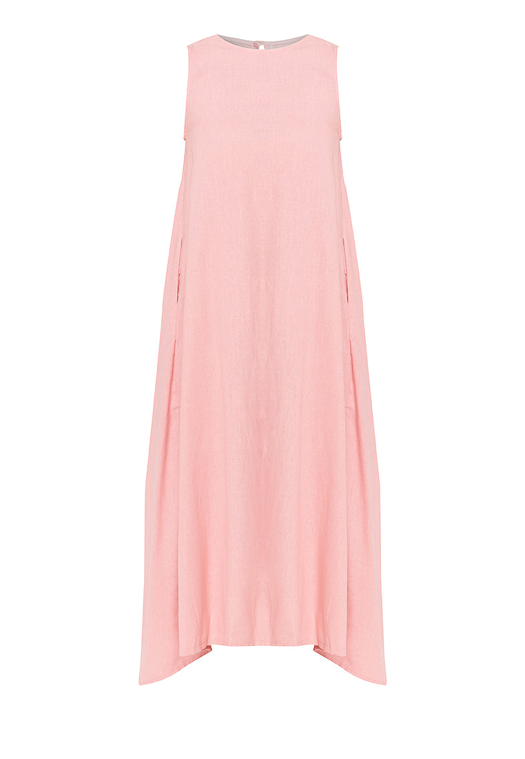 Yvonne Sleeveless A-Line Linen Maxi Dress