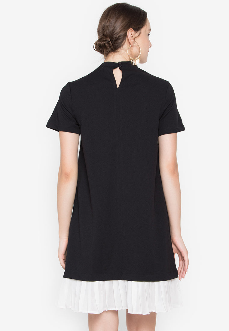 Lucille Pleated Hem Short Dress