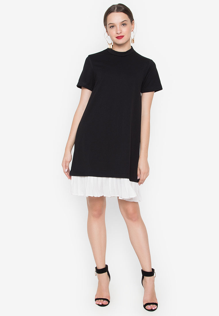 Lucille Pleated Hem Short Dress