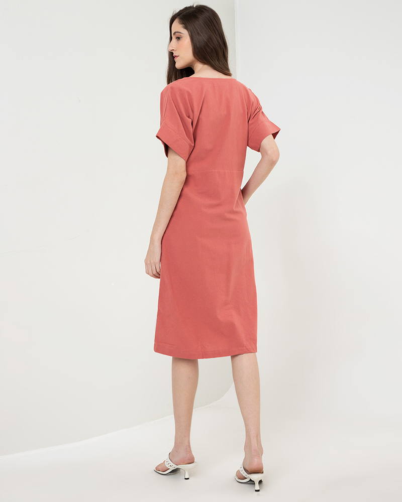 Alena Button Down Linen Short Dress
