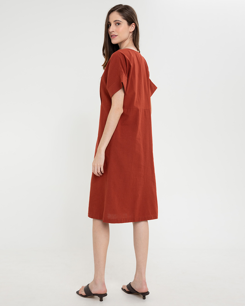 Alena Button Down Linen Short Dress