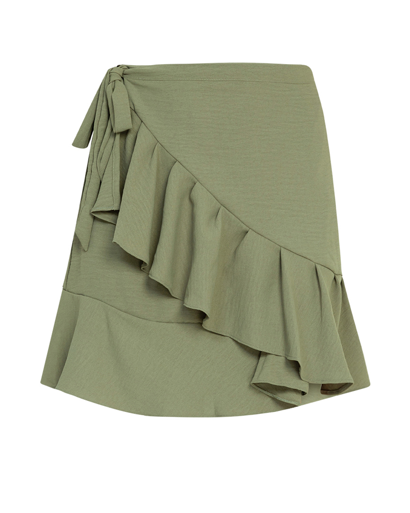 Alondra Ruffle Wrap Mini Skirt
