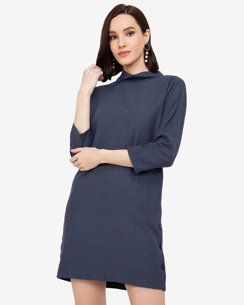 Ambrose Mock-Neck Shift Dress