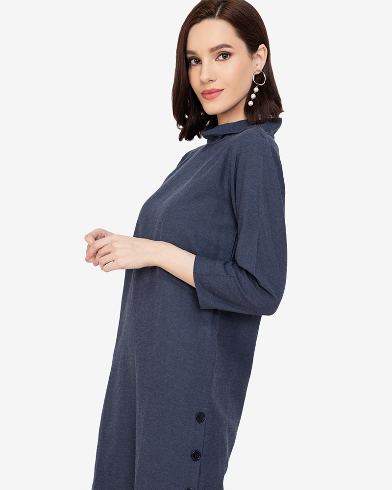 Ambrose Mock-Neck Shift Dress