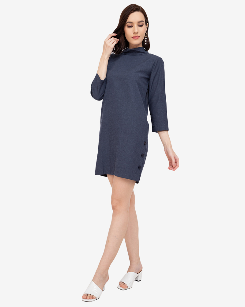 Ambrose Mock-Neck Shift Dress