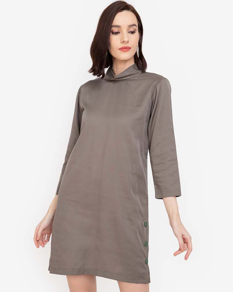 Ambrose Mock-Neck Shift Dress