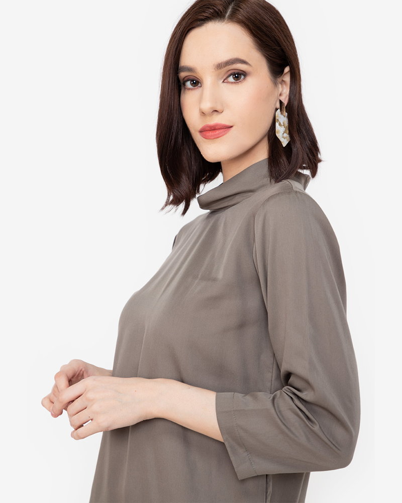 Ambrose Mock-Neck Shift Dress