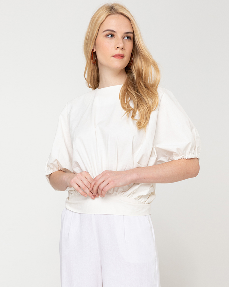 Atiana Self-Tie Back Linen Top
