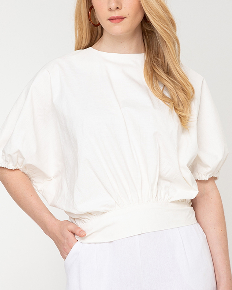 Atiana Self-Tie Back Linen Top