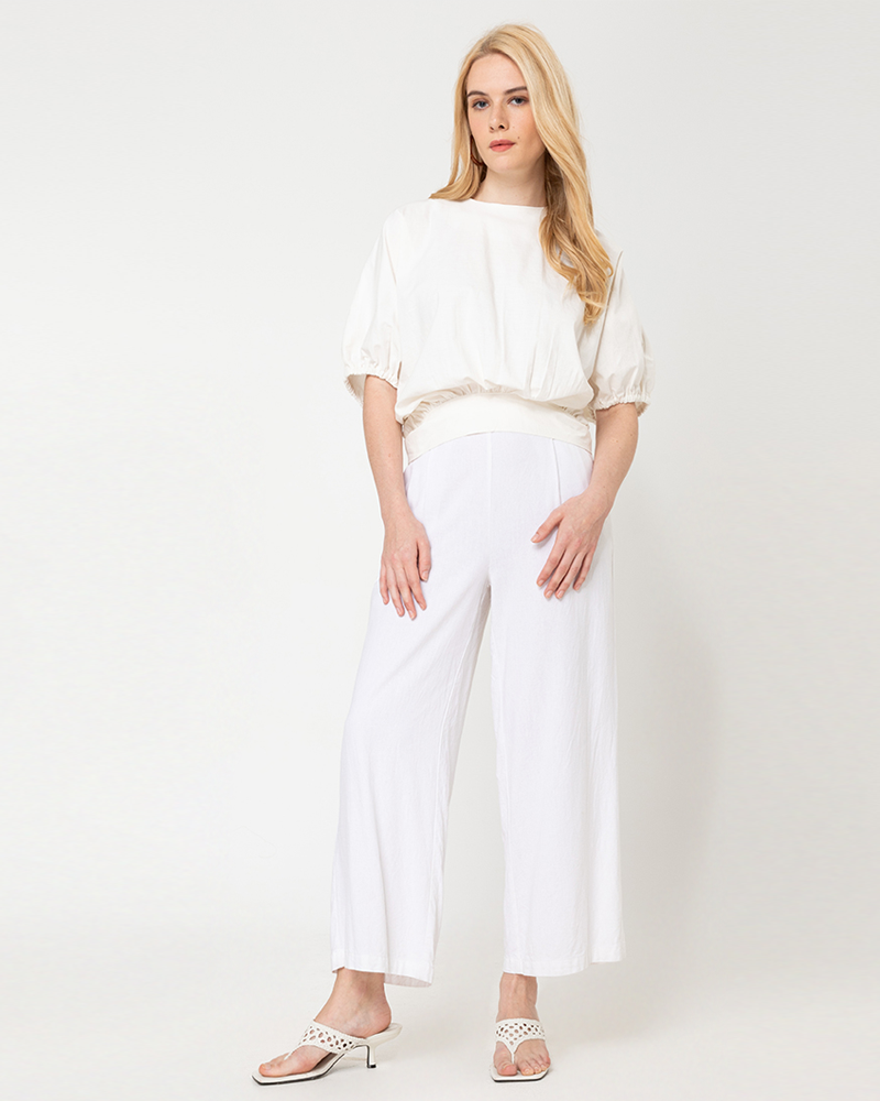 Atiana Self-Tie Back Linen Top