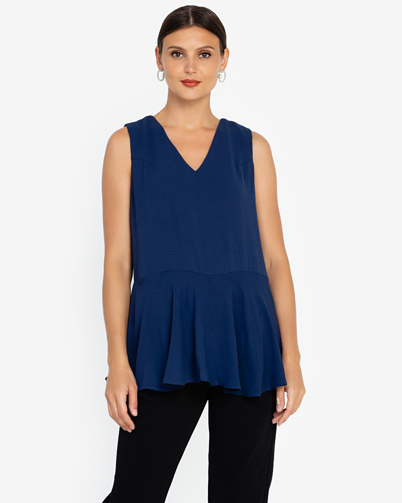 Brena Sleeveless Crepe Stretch Top
