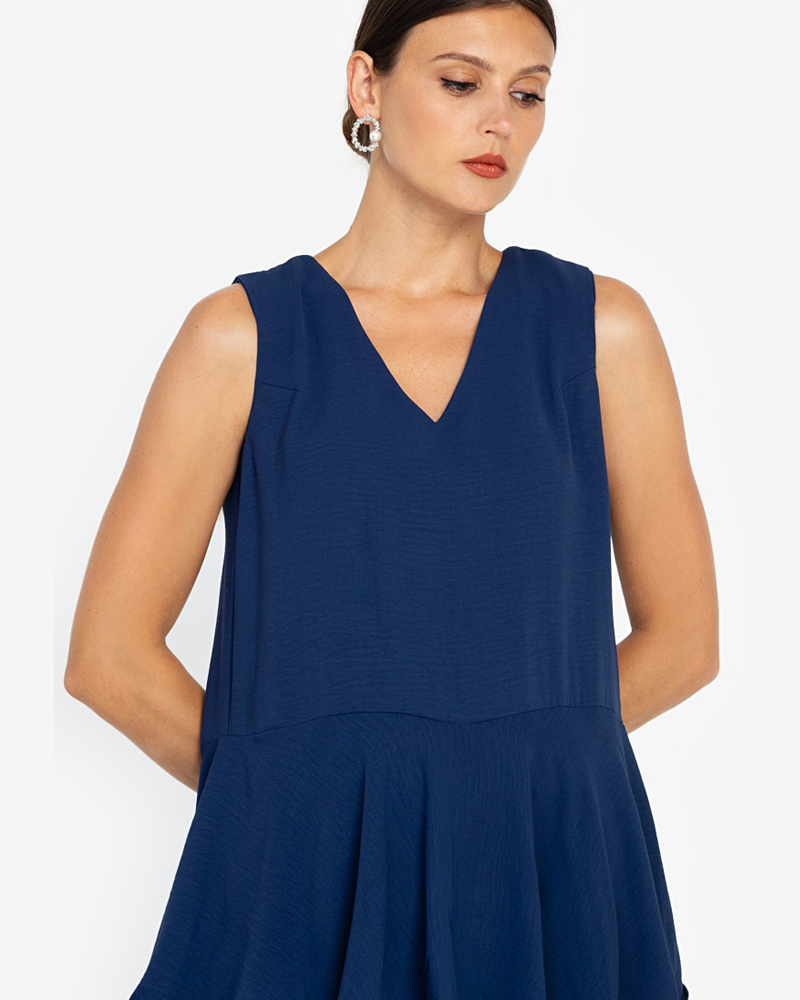 Brena Sleeveless Crepe Stretch Top