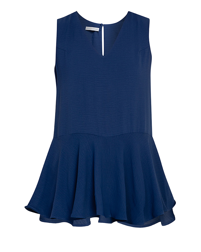 Brena Sleeveless Crepe Stretch Top