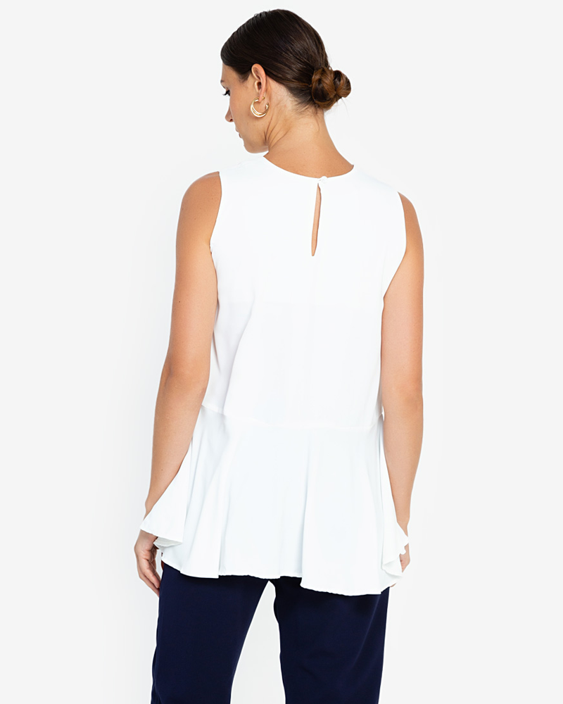 Brena Sleeveless Crepe Stretch Top