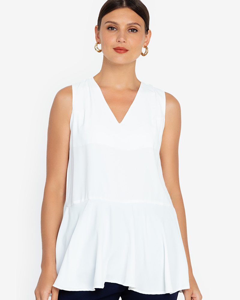 Brena Sleeveless Crepe Stretch Top