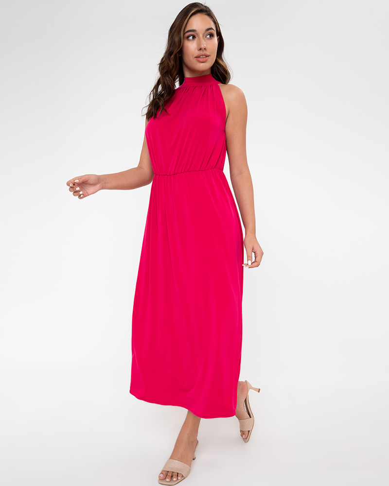 Cenobia Halter Neck Jersey Maxi Dress