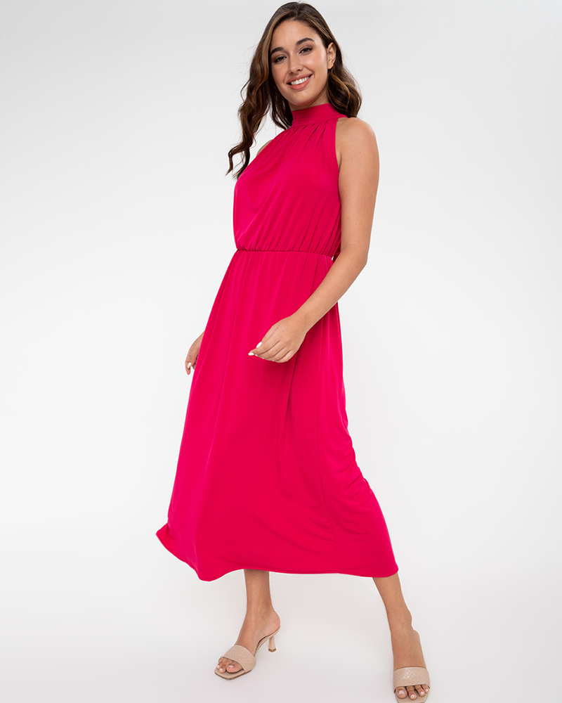 Cenobia Halter Neck Jersey Maxi Dress
