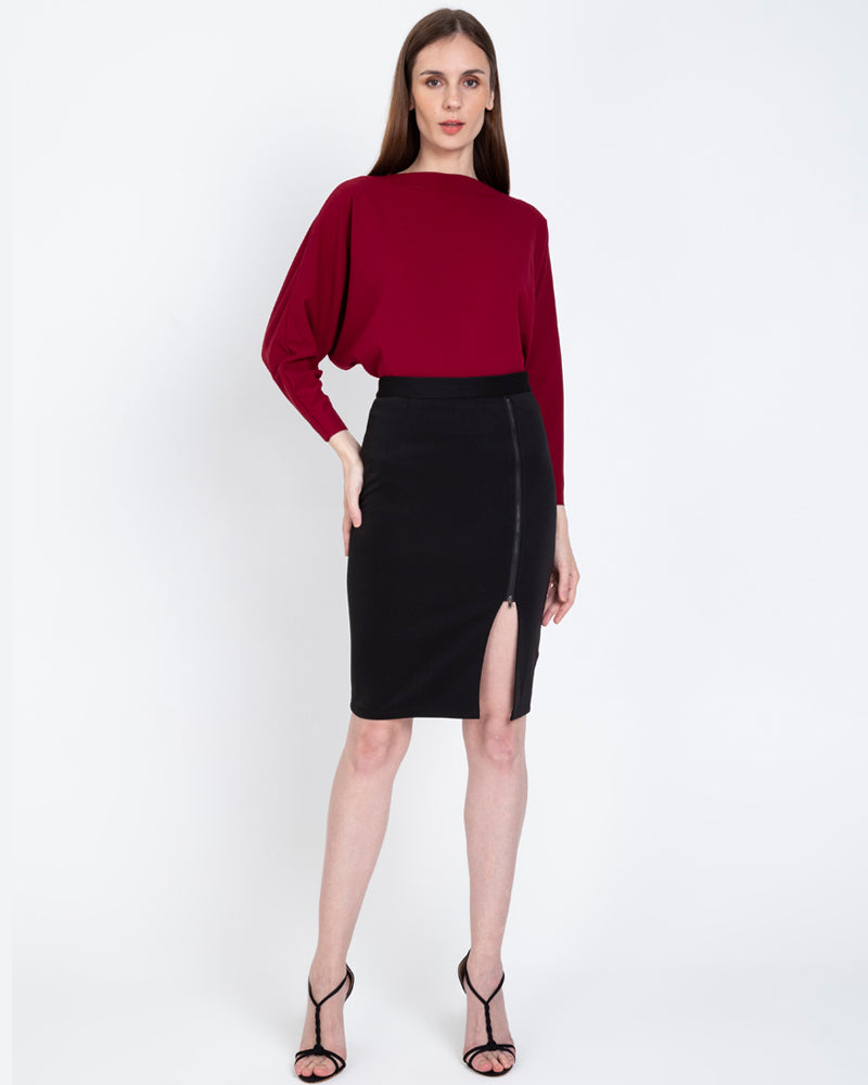 Ceretti Batwing Sleeves Neocrepe Top