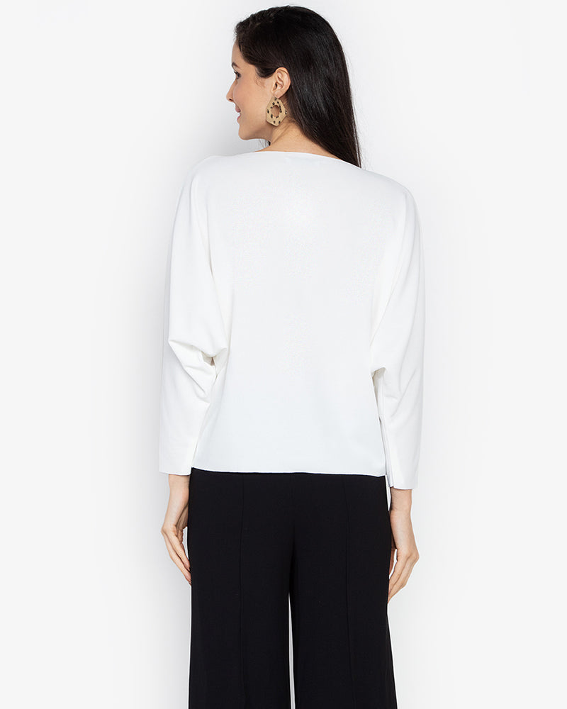 Ceretti Batwing Sleeves Neocrepe Top