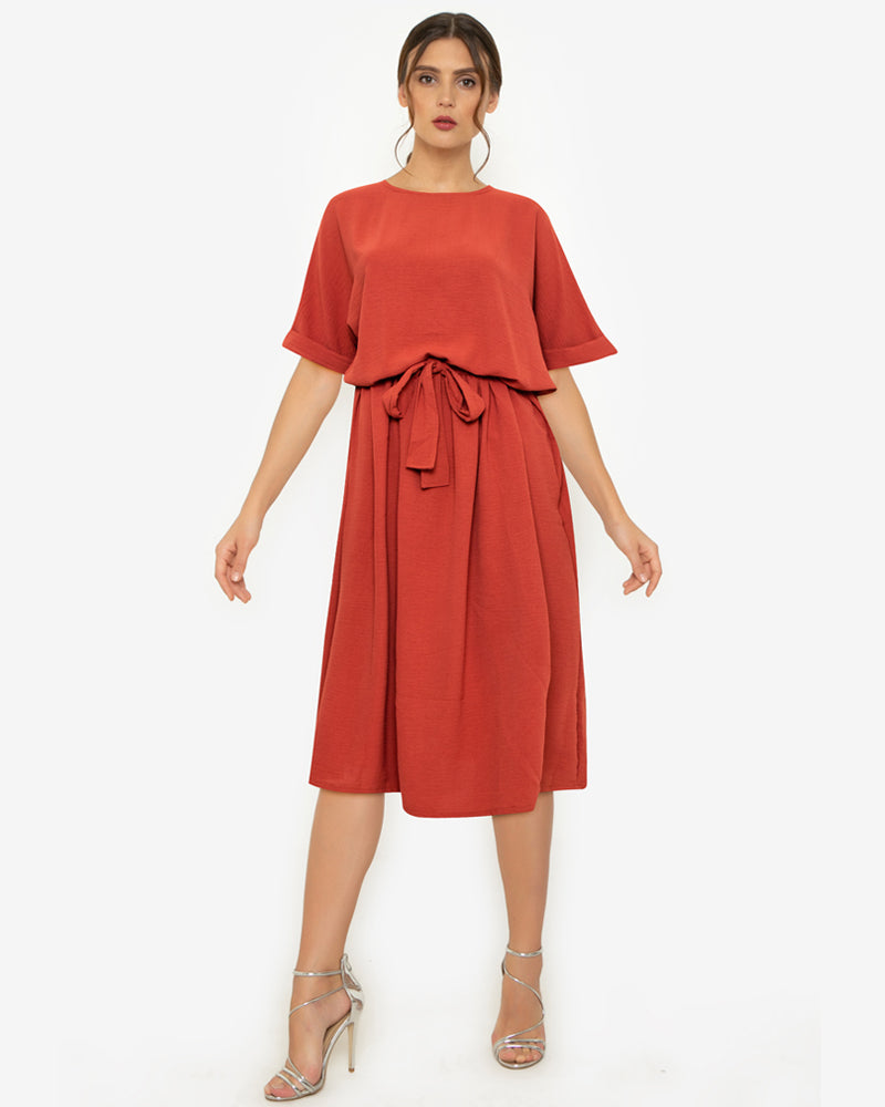 Coralie Belted Relaxed Short Dress
