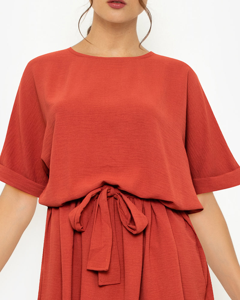 Coralie Belted Relaxed Short Dress