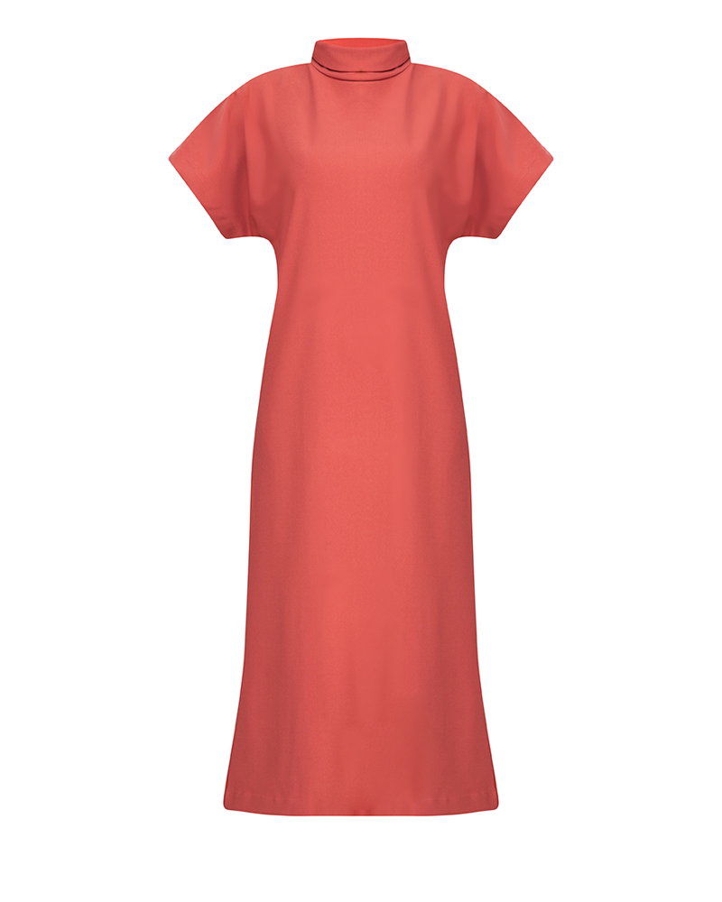 Coraline Turtle Neck Front Slit Maxi Dress
