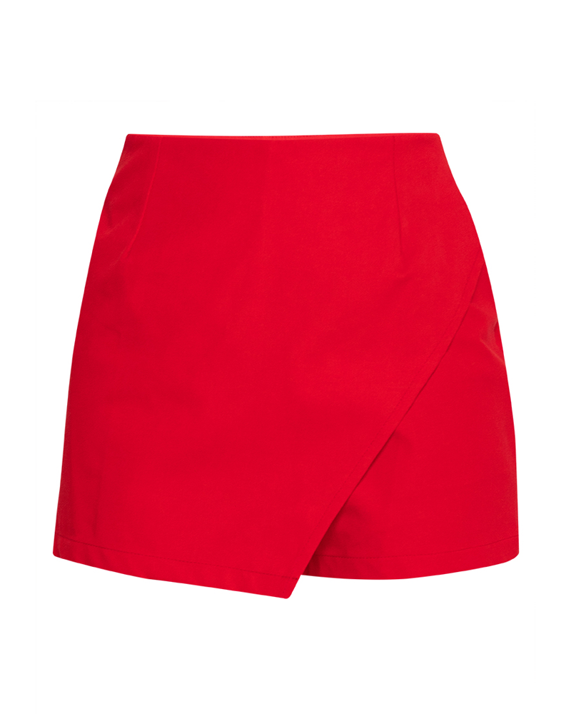 Demi Overlap Cotton Mini Skort