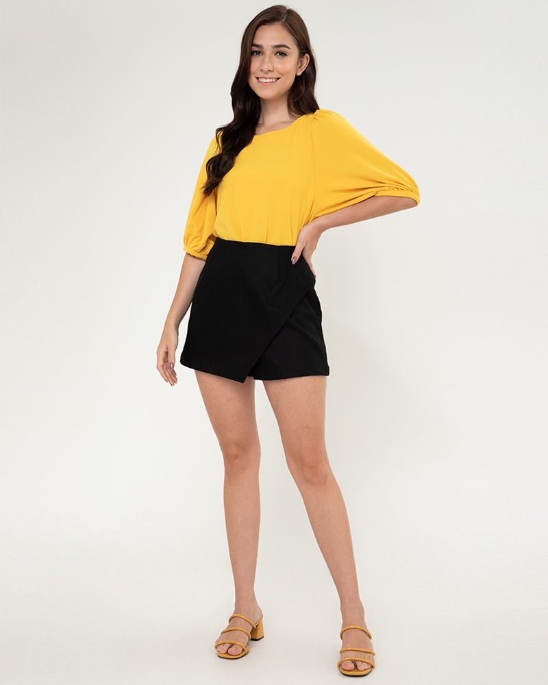 Demi Overlap Cotton Mini Skort