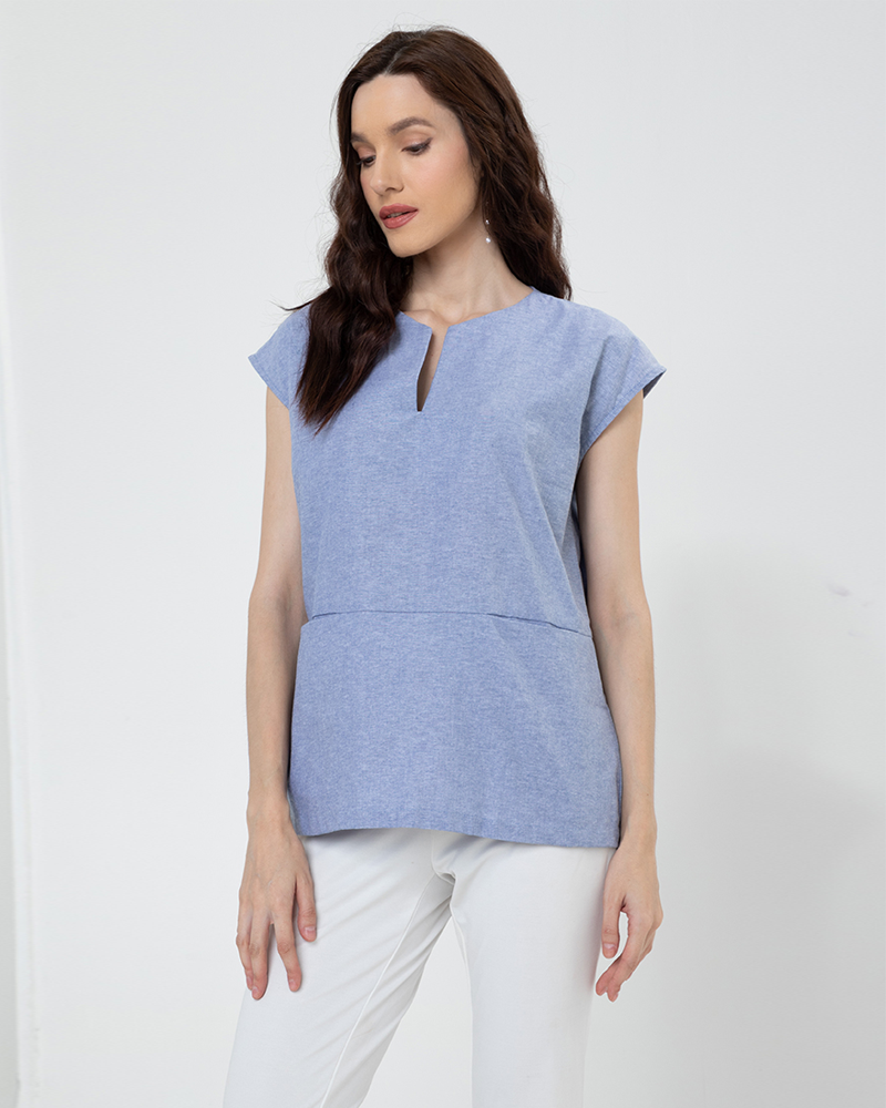 Elara Front Pocket Tunic Top