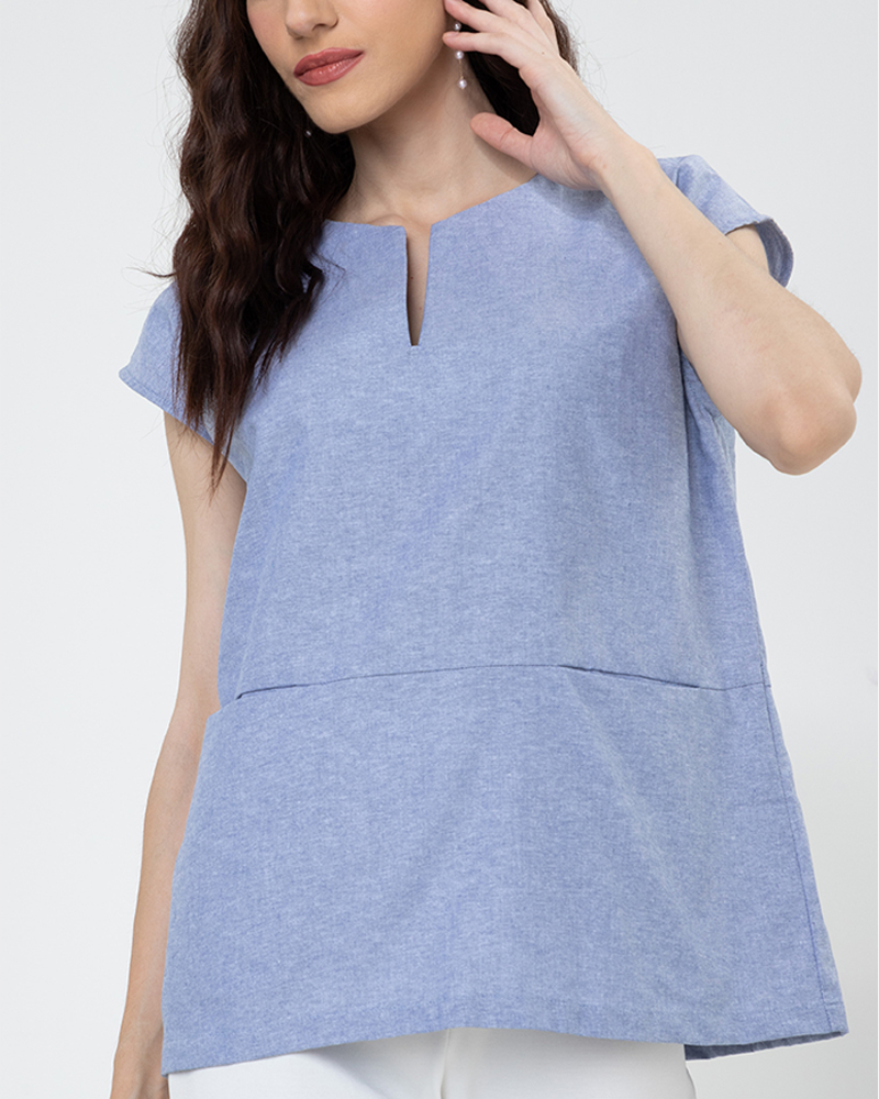 Elara Front Pocket Tunic Top