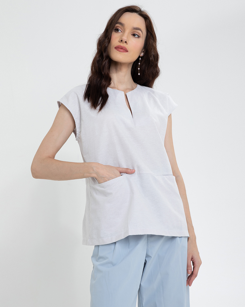 Elara Front Pocket Tunic Top