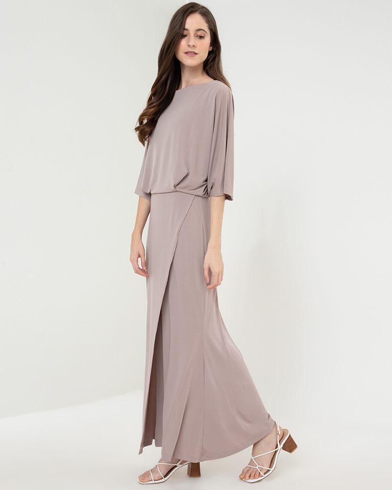 Esme Batwing Sleeves Jersey Maxi Dress