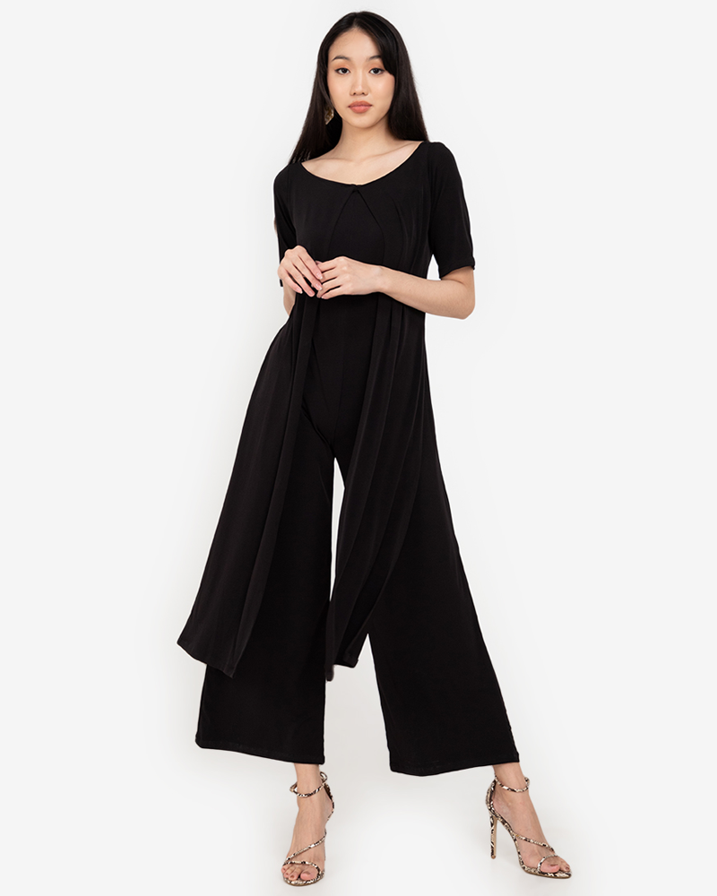 Felein Overlay Wide-Leg Jumpsuit