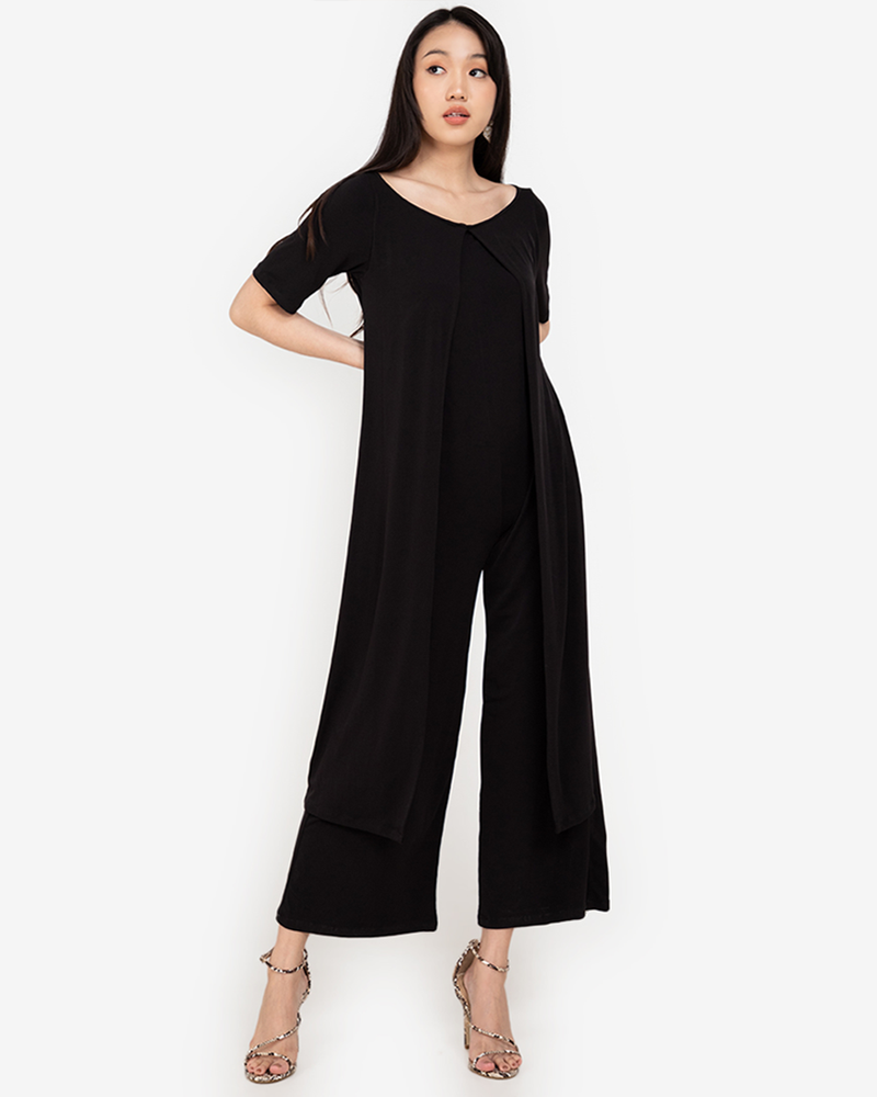 Felein Overlay Wide-Leg Jumpsuit